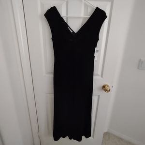 London Time Black Velvet Cocktail Dress 6 NWT